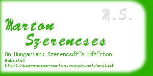 marton szerencses business card